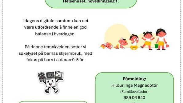 Lenke til artikkel: Temakveld om skjermbruk for foresatte med barn 0-5 år 
